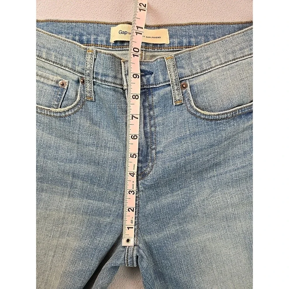 Gap Women's Best Girlfriend Jeans Light Blue Size‎ 28 Tall Stitching Is Sparkly